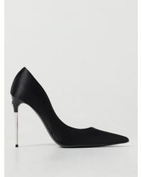 Dolce & Gabbana - Leather High Heels With Silvertone Logo - Lyst
