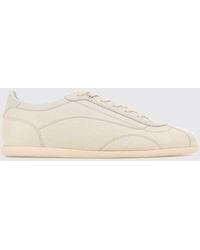 Brunello Cucinelli - Grained Calfskin Leather Low-Top Trainers With Logo - Lyst