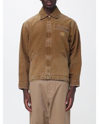 Carhartt - Og Detroit Cotton Jacket With Zip Closure And Logo Patch - Lyst
