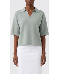 Max Mara - Short-Sleeved Viscose Polo With Dropped Shoulders And V-Neck - Lyst