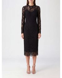 Dolce & Gabbana - Dolce &Amp Gabbana Long-Sleeved Lace Midi Sheath Dress - Lyst