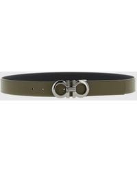 Ferragamo - Gancini Reversible Grained Leather Belt - Lyst