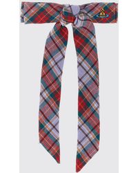 Vivienne Westwood - Tartan Linen Hair Clip With Bow And Orb Logo - Lyst