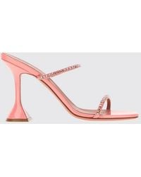 AMINA MUADDI - Patent Leather Gilda Mules With Crystals - Lyst