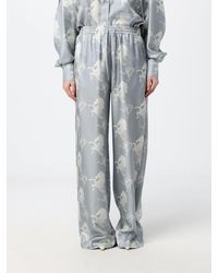Stella McCartney - Graphic Print High-Waisted Wide-Leg Silk Trousers - Lyst