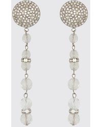 Alessandra Rich - Brass Earrings With Set Rhinestones - Lyst
