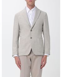 Manuel Ritz - Slim Fit Single-Breasted Viscose Blend Blazer With Peak Lapels - Lyst
