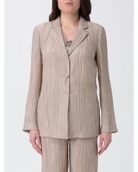 Emporio Armani - Lurex Pleated Creponne Blazer - Lyst