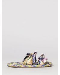 Zimmermann - Canvas And Woven Raffia Mules With Bows - Lyst