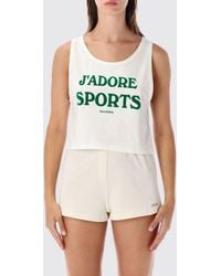 Sporty & Rich - Sporty &Amp Rich Cotton Tank Top With U-Neck And Front Slogan Print - Lyst