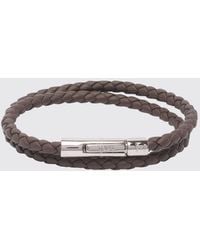 Tod's - Mycolors Braided Calfskin Bracelet With Engraved Logo - Lyst