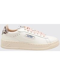 Autry - Dallas Low Calfskin Trainers With Python-Effect Inserts - Lyst