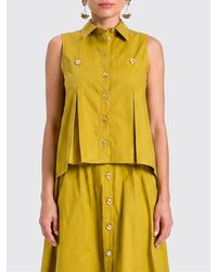 Twinset - Stretch Cotton Sleeveless Shirt - Lyst