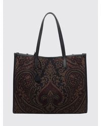 Etro - Paisley Cotton Canvas Tote Bag With Double Handles And Pegaso Logo - Lyst
