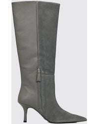 Patrizia Pepe - Suede Knee-High Boots With Stiletto Heel - Lyst