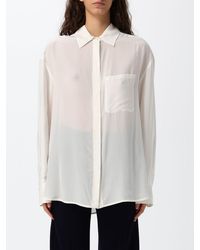 Tela - Silk-Blend Shirt With Dropped Shoulders And A Concealed Placket - Lyst