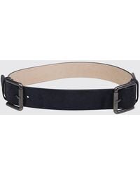 Max Mara - Adjustable Suede Leather Belt With Double Buckle - Lyst