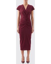 Isabel Marant - Draped V-Neck Viscose Midi Sheath Dress - Lyst