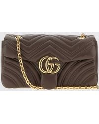 Gucci - Gg Marmont Matelassé Nappa Leather Shoulder Bag With Chevron Motif - Lyst