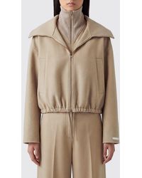 Sportmax - Wool Bomber Jacket With High Neck And Zip Fastening - Lyst
