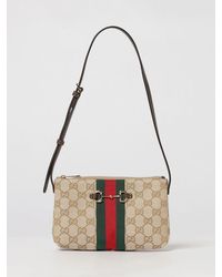 Gucci - Gg Canvas Mini Shoulder Bag With Horsebit And Web Detail - Lyst