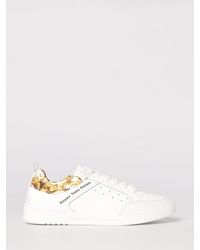 Versace Jeans Couture - Leather Sneakers With Baroque Print - Lyst