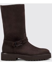 Doucal's - Wadenhohe Biker-Stiefel Aus Wildleder Mit Seitlicher Schnalle - Lyst