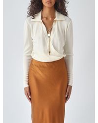 Elisabetta Franchi - Long-Sleeved Blouse With Metallic Mesh Details - Lyst