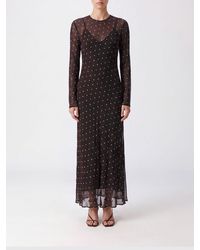 Semicouture - Polka-Dot Viscose Long-Sleeve Sheath Dress - Lyst