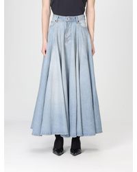 Balenciaga - Cotton Denim Midi Skirt - Lyst