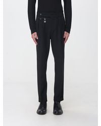 Manuel Ritz - Slim Fit Pleated Chino Trousers With Off-Center Closure - Lyst