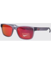 Nike - Sporty Square Frame Acetate Sunglasses With Swoosh Logo - Lyst