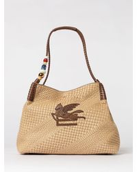 Etro - Libra Woven Raffia And Leather Bag - Lyst