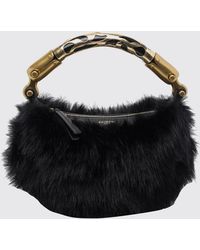 Balmain - Ébène Faux Fur Mini Handbag With Rigid Handle - Lyst