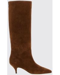 Fabiana Filippi - Suede Knee-High Boots With A Medium Heel - Lyst