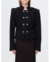 Pinko - Slim Fit Crêpe Blazer With Jewel Buttons, Epaulettes And Concealed Fastening - Lyst