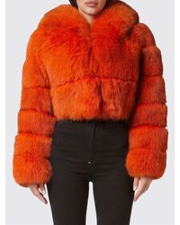 Philipp Plein - Bomber Jacket With Fox Fur Hood - Lyst