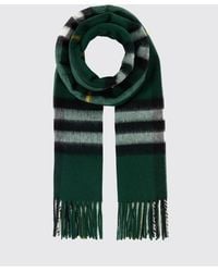 Burberry - 100% Cashmere Check Scarf With Fringed Edges - Lyst