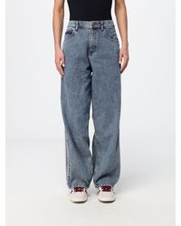 adidas Originals - High-Waisted Wide-Leg Denim Jeans With 3-Stripes Logo - Lyst