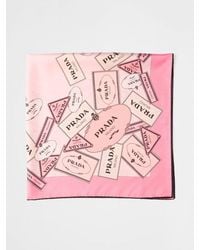 Prada - Sciarpa Di Seta Stampata - Lyst