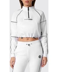 Philipp Plein - Cropped Zip-Up Jersey Sweatshirt With Funnel Neck - Lyst