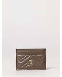 Gucci - Gg Marmont Quilted Chevron Nappa Leather Card Holder - Lyst