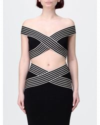 Elisabetta Franchi - Cropped Fit Jersey Top - Lyst