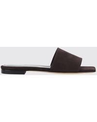 Semicouture - Suede Mules Sandals With Low Heel And Square Toe - Lyst