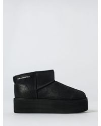 KARL LAGERFELD - Thermo Suede Snow Ankle Boots - Lyst