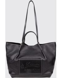 Lanvin - Catch Large Grained Leather Tote Bag With Four Handles - Lyst