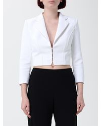 Elisabetta Franchi - Crop Polyester Blazer - Lyst