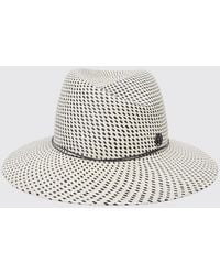 Maison Michel - Virginie Geometric Pattern Wide-Brim Straw Hat - Lyst