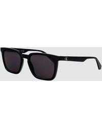 Calvin Klein - Rectangular Acetate Sunglasses With Monogram - Lyst