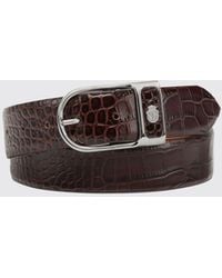 Billionaire - Crocodile Print Leather Belt - Lyst